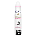 DOVE - Déodorant Femme Zinc Protect - Spray - 0% Alcool - Invisible Care - 72h de protection anti-odeurs - 200ml