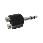 Adaptateur Audio 2 RCA Femelle vers Jack 6,35 Stéréo Mâle