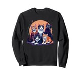 Retro Kitten Cats, Funny Orange Tabby Cats And Black Cats Sweatshirt