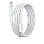 2 meter Laddare för Samsung - Snabbladdare - USB-C Laddare - Kabel Vit