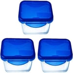 Pyrex® Cook & Go Set of 3 Rectangular Glass Storage Boxes with Airtight...