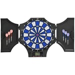 SPORTNOW Cible électronique Pliable Jeu de fléchettes 31 Jeux 285 Variations jusqu'à 8 Joueurs Haut-Parleur écran LCD 2 Portes Noir