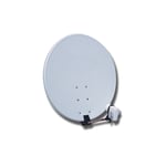 Antenne parabole satellite - Ø 80 cm - en acier - avec LNB universel - blanche