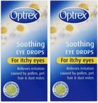 2 X Optrex Soothing Eye Drops for Itchy Eyes, 10ml