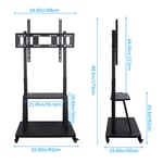 Ultra Heavy Duty Mobile 32-100 inch TV Stand Rolling TV Cart Mount with Wheels