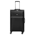 OHS Valise à Bagages, Coque Souple, Durable, légère, Roues pivotantes, poignées faciles à Transporter – Bagage de Cabine, Valise Moyenne, Grande Valise, Noir, 3 Piece Set, Lot de 3 valises Souples à