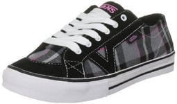 Vans Femme Tory Canvas Chaussures de Skateboard, Noir, Plaid Noir, Blanc et Rose, 41 EU