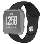 Silikonarmband för Fitbit Versa/Versa 2/Versa Lite Small - Svart