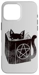 Coque pour iPhone 16 Pro Max SataniCat Pentagramme Chat Satan Demon Necronomicon Lover