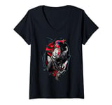 Marvel Spider-Man Venom Big Face Mashup T-Shirt avec Col en V