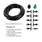 Kit d'irrigation par brumisation DIY 10 M/32,8 pieds avec buses de tuyau, connecteurs rapides, syst&egrave;me d'arrosage automatique, tube de distribution pour plantes, serre, patio, pelouse, parterres de fleurs