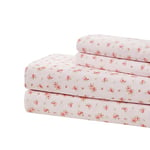 Modern Threads Parure de lit Douce et Soyeuse en Microfibre Infroissable, avec Drap Plat, Drap-Housse avec Bonnets Profonds et taies d'oreiller, Rose à Motif Fleurs (Blush), lit Queen Size