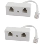 2X 6P4C Adaptateur de Connecteur SÉparateur Ligne TÉlÉphonique RJ11 Mâle à Double