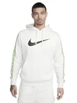 Nike Full Length Pant M NSW Repeat SW FLC Po Hood BB, Summit White/Summit White/Black, DX2028-122, S