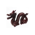 lachineuse - Figurine Grand Dragon Feng Shui - Statuette Dragon - 14 x 19 cm - Symbole de Puissance, Force & Longévité - Décoration Asiatique Chinoise - pour Bureau, Maison - Coloris Rouge