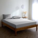 Mellanni Drap Housse 90x200 avec Bonnet 30cm - Doux, Résistant, Anti-Plis, Élastique Tout Autour - (90x200 cm, Gris Clair)