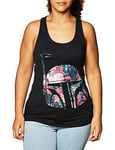 Star Wars Women's Boba Fett Helmet Racerback Tank Top, Black, XX-Large