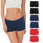 Lakpoau Boxer Femme sans Couture Shorty Femmes Boxer de Sport Shorts Elasticité Caleçons Culotte Femme Shorty Anti Frottement Stretch Slip pour Femme Panty Lot de 6 UN3 2XL/3XL