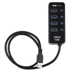 Lect Carte Memoire Usb3.0 2.4a Charging 4 Portswired Super Speed 5gbps Hub With On-Off Switch Led