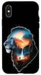 Coque pour iPhone X/XS Aventure dans le paysage pittoresque de Lion Wilderness