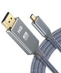 1m Micro HDMI to HDMI Cable 【Aluminum Alloy&Gold-Plated】- Snowkids 4K@60Hz Micro HDMI Cable Support 3D UHD Nylon Braided Lead Compatible for Raspberry Pi 4/GoPro Hero,Camera, Nikon B500