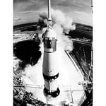 Wee Blue Coo Space Rocket Launch Saturn V Apollo 11 View Thrust Blast Lift Off Wall Art Print Mur Décor 30 x 41 cm