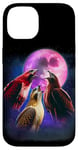 Coque pour iPhone 14 3 fauves hurlant à la lune Funny Hawk, ornithologue amateur d'oiseaux