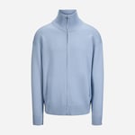 Full Zip Jacket High Neck Wool - Ligth Blue