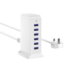 Qurzou 25W USB Charging Station,Multi USB Charger Tower for iPhone 15/15 Pro/15 Pro Max/iPhone 14/14 Pro/14 Pro Max/13 Pro/13 Pro Max,Samsung,iPad,etc(white 25W)