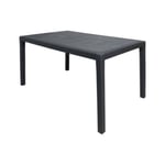 Table d'extérieur Portici, Etagere à manger rectangulaire, Table de jardin polyvalente effet rotin, 150x90h72 cm, Anthracite