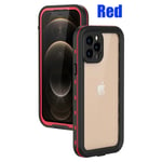 IP68 Vattentätt Fodral för iPhone 15 14 13 12 11 Pro Max XS Max XR 7 8 RödPeppar Transparent Skydd Dykning Under Vatten Simma Utomhus Sport Red i-Phone 13 Pro Max