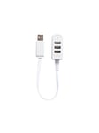 Kikkerland Handy Hub USB-hub - 3 porter - Hvit