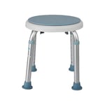 qazxsw Aluminum Alloy Shower Stool Bathroom Stool Height Adjustable Bath Chair Old Man Shower Chair with Non-slip Mat