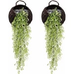 Lot de 2 Plante fleurie artificielle, Lierre Vigne Plante Artificielle Intérieur Exterieur Fleur artificielles Pour décoration murale et