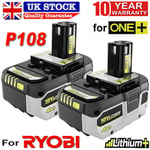 2x For Ryobi 18V One+ 4.0 Ah Lithium Battery RB18L50 RB18L40 P104 P108 P107 P780