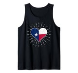 Texas Flag Vintage Heart Fan Retro Tank Top