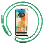 Coque Pendentif Transparent pour Samsung Galaxy A23 5G Avec Cordon Vert Eau