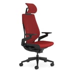 Steelcase Gesture, chaise de bureau ergonomique avec accotoirs à 360°, soutien lombaire 3D Live Back et têtière réglable Scarlet/Red