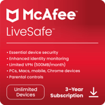 McAfee LiveSafe - Ubegrenset enhet – 3 år