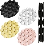 4 Pièces Support Telephone Ventouse, Rond Support De Téléphone À Ventouse Silicone, Multifonctionnel Étui De Téléphone À Ventouse Autocollant, Blanc, Noir, Jaune, Rose.[V2487]