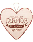 "Du Er Verdens Beste Farmor Med Et Hjerte Av Gull" Hjerteformet Skilt i Tre 15x15 cm