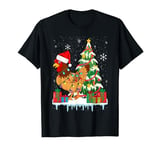 Chicken Santa Hat Christmas Lights Funny Xmas Animal PJ T-Shirt