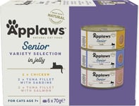 Applaws Senior Wet Cat Food for Mature Cats, Multipack Tuna and Chicken Selecti