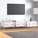 Maison Chic - Meuble tv Banc tv Scandinave Armoire tv Blanc brillant 150x34,5x30 cm Bois d'ingénierie 20003