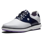 FootJoy Femme Traditions Fj Chaussure de Golf, Blanc, Bleu Marine, Violet, 5.5 UK