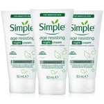 Simple Womens Night Cream Age Resisting Fights Premature ageing 50ml, 3 Pack - One Size