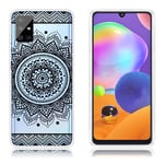 Samsung Deco Galaxy A31 kuoret - Mandala Kukka Musta