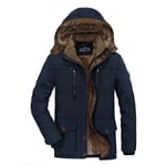 Parka Homme De Marque Plus De Velours Long Épaississant Doudoune Hommes À Capuche Doublure En Fausse Fourrure Manteau Homme -Zs306811