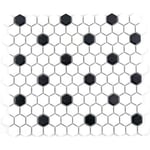 Et Hexagone Mosaïque Céramique Noir Blanc Mat Miroir Mosaïque Cuisine Brique Murale Badfliese Wc - MOS11A-0301