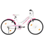 Kids Bike 24 inch Pink and White